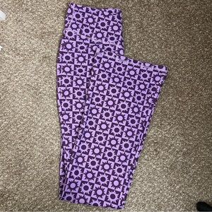 PacSun Active Purple Sun Print Flare Leggings Medium Nylon Spandex
